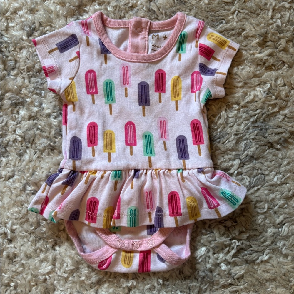 Monica + Andy Popsicle Peplum Bodysuit with Snap Closures - 0-3m